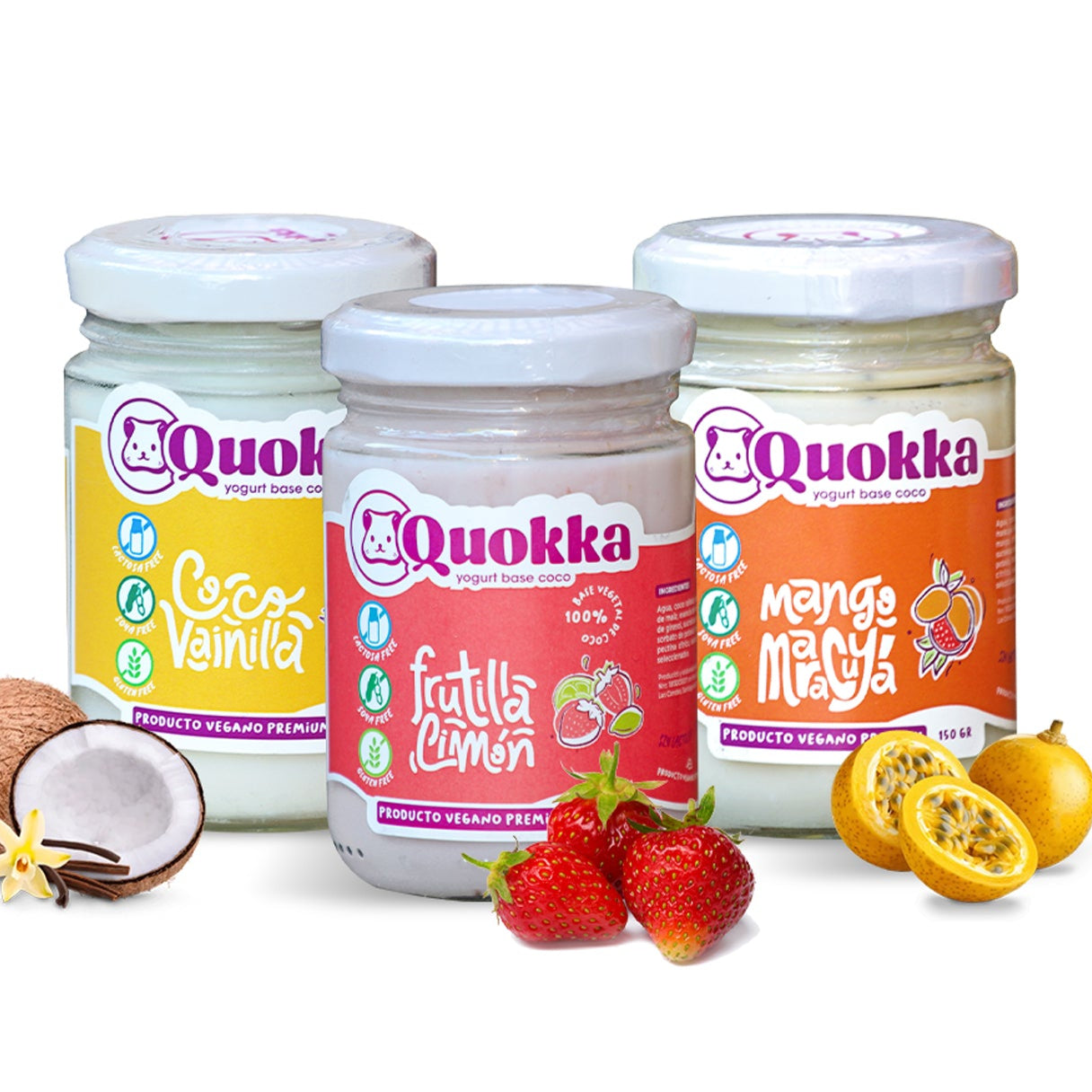 Yogurt Vegano de Coco Pack 3 x 150gr. Mix Sabores
