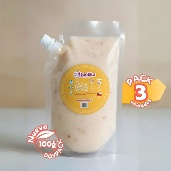 Yogurt Vegano de Coco DoyPack 3 x 100gr sabor Coco Vainilla