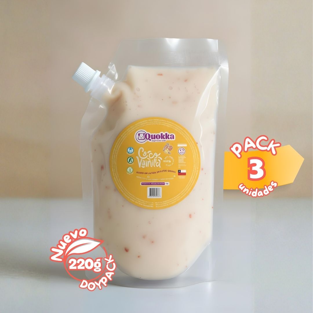 Yogurt Vegano de Coco DoyPack 3 x 220gr sabor Coco Vainilla