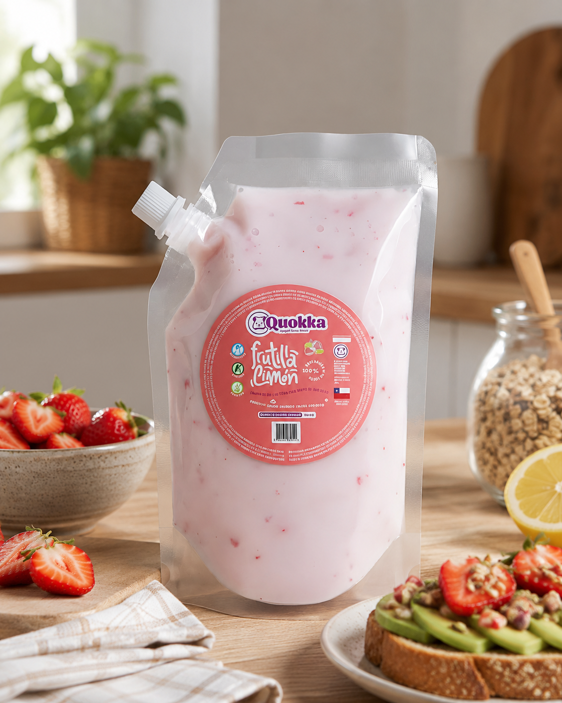 Yogurt Vegano Frutilla Limón DoyPack 1x 500gr