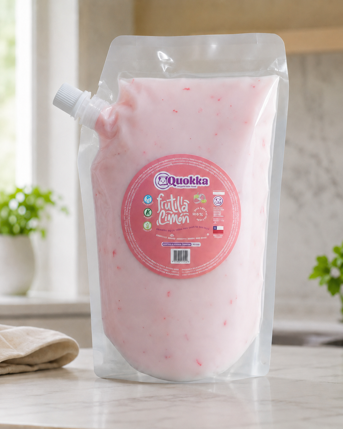 Yogurt Vegano Frutilla Limón DoyPack 1x 1 Litro