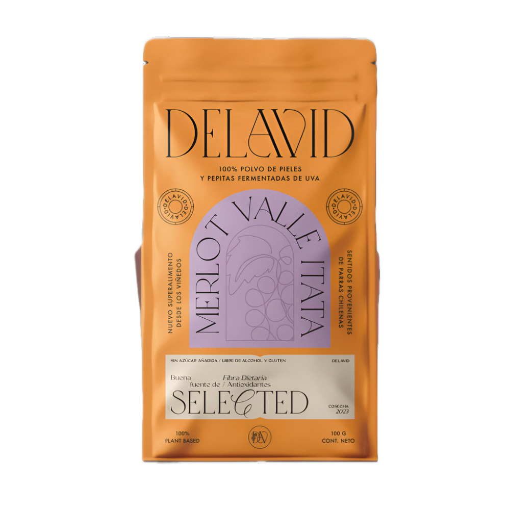 Superalimento de la uva Delavid Merlot del Valle de Itata - 125 gr