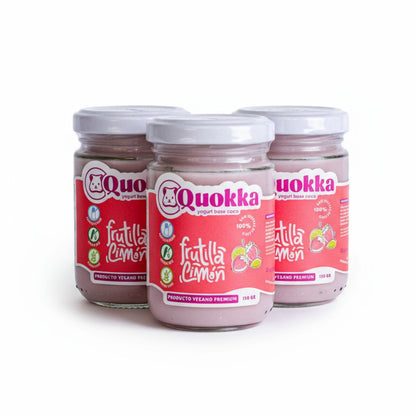 Yogurt Vegano de Coco Pack 3 x 150gr. Frutilla Limón