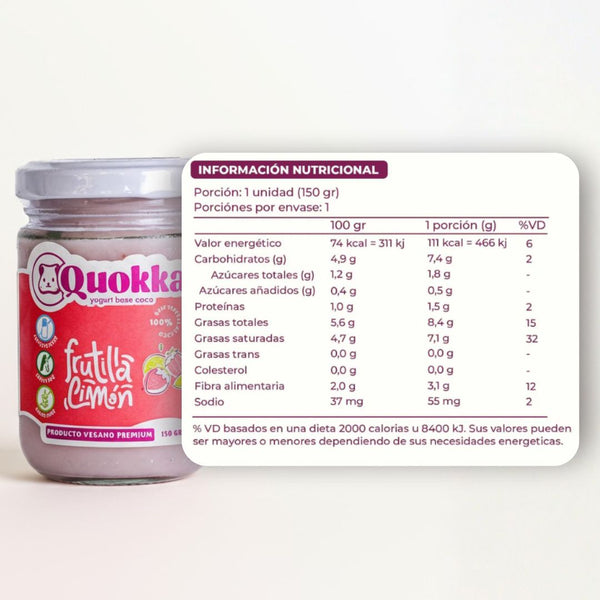 Yogurt Vegano de Coco Pack 3 x 150gr. Frutilla Limón